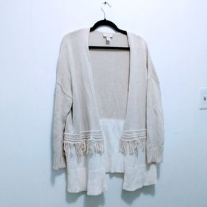 Loft knit boho fringe cardigan